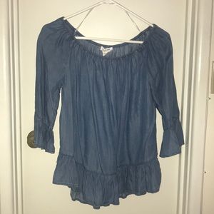Off the Shoulder Denim Top